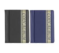 Lot de 2 albums de pièces de monnaie 120 pochettes, classeur, rangement, livre de collection de pièces de monnaie - Bleu foncé +