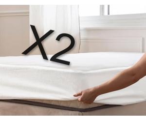 Lot de 2- Alése - Protège-Matelas 140x190 cm- 2 Personnes - Coton - Imperméable & Respirant, Bonnet 30cm, Confort et Protection Maximale Anti-Acariens