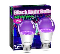 Lot de 2 Ampoule LED UV 10W, E27 Ampoules Lumière Noire Lampe, 220-240 V Lampe LED Ultraviolet, UV-A LED Lampe Noire pour Halloween Noël Soirée Anniversaire Poster Fluorescente Blacklight Party Effet