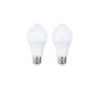 Lot de 2 ampoules LED E27 12W 1200 lm 5700K avec détecteur PIR automatique - Blanc froid A60