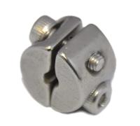 Lot de 2 anneaux de serrage pour câble métallique de 4 mm - Avec 2 vis - Serre-câble en acier inoxydable A4 NIRO, AISI 316 Nirosta