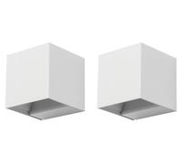 (Lot de 2) Applique extérieure LED C4 Rex - 6,6 W, lumière blanche neutre, 350 lm, indice de protection IP54, couleur blanche
