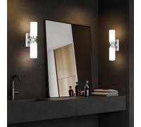 Lot de 2 applique miroir salle de bain lumière UP DOWN spot verre étanche IP44 2 flammes