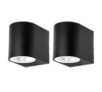 Lot de 2 appliques extérieures noir porte de maison spots en aluminium GU10 veranda down lampes