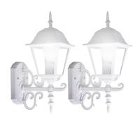Lot de 2 appliques LED façades lanternes ALU éclairage extérieur maison de campagne lampes de terrasse blanc
