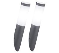 Lot de 2 appliques murales d'extérieur façades lampe torche de jardin INOX anthracite dans un set comprenant des ampoules LED