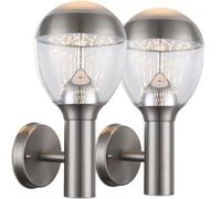Lot de 2 appliques murales d'extérieur LED 11 watts en acier inoxydable lampe de véranda gris foncé