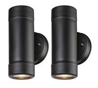 Lot de 2 appliques murales d'extérieur LED UP Down façades jardin terrasses luminaires d'éclairage IP 44 noir