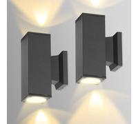 Lot de 2 appliques murales extérieures, culot GU10, aluminium, indice de protection IP65 (étanche)