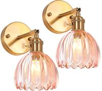 Lot de 2 Appliques Murales Intérieurs Lampes murales en Verre Industrielles