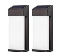 Lot de 2 Appliques Solaires Murales D'Extérieur, Lampes de Jardin, Appliques de Clôture, Luminaires Solaires Modernes Pour Porche, Lanternes Extérieures Pour Porte, Patio, Entrée de Garage