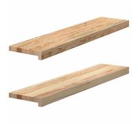 Lot de 2 Appui de Fenêtre, Rebord Tablette de Fenêtre 2 pcs non traité 90x20x2 cm bois chêne massif