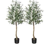 Lot de 2 Arbre Artificiel-Plante Artificielle Olivier Plante Artificielle Réaliste Haute 180cm pour Salon,Chambre,Bureau,Décoration