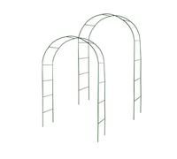 Lot de 2 arches de jardin métallique pour plantes grimpantes - Arceau rosiers grimpants - Résistant aux intempéries