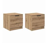 Lot de 2 Armoire de lit avec tiroir - vidaXL - meuble pont - bois d'ingénierie - chêne artisanal - 40 x 39 x 40 cm - 2 tiroirs{olk85