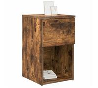 Lot de 2 Armoire de Lit - vidaXL - meuble pont - bois d'ingénierie - chêne fumé - 29 x 31,5 x 49 cm{nxj79s}