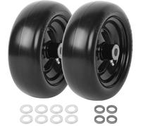 Lot de 2 assemblées de pneus et de roues de 9x3,50-4 pouces pour tondeuse à gazon - Pneus PU sur roue et kits d'adaptateurs avec moyeu centré de 3,5 pouces, bagues de 3/4 pouces