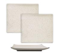 Lot de 2 assiettes à sushi rectangulaires en porcelaine blanche 26 x 23,4 x 3,8 cm - vaisselle de service japonaise faite main