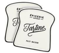Lot de 2 assiettes creuses en céramique BROOKLYN blanc et noir