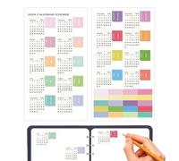 Lot de 2 autocollants colorés pour agenda, bureau, école, cahier, album, agenda, étudiant et enseignant