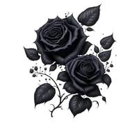 Lot de 2 autocollants de voiture gothique noir rose fleur 11 x 14 cm, imperméable, esthétique, adapté pour voiture, ordinateur portable, mur, fenêtre, voyage vinyle extra durable | # DS10