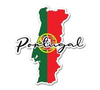 Lot de 2 autocollants en vinyle motif drapeau du Portugal - Carte du Portugal - Voyage Vacances Monde - Géographie - École - Autocollant pour scrapbooking #82891