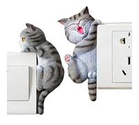 Lot de 2 autocollants phosphorescents colorés avec motif amovible, autocollants muraux d'animaux mignons, couverture de sortie de lumière avec style , décoration de chambre pour et