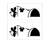 Lot de 2 autocollants trou de rat, papier peint pour chambre d'enfant, décoration de chambre d'enfant, autocollants muraux mignons, autocollants muraux animaux, autocollants muraux design créatif