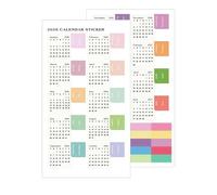 Lot de 2 autocollants Vivaci 2026 pour planificateur et agenda, calendrier pour adultes, maison, école, bureau, agenda, planification, organisation, étudiant, enseignant