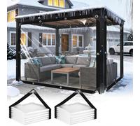 (Lot de 2) Bâche transparente - 4 x 5 m Bâche imperméable Lot de deux avec œillets - Bâche de protection universelle Jardin