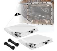 Lot de 2 bâches Transparentes de 2,4 x 3 m - Bâche en polyéthylène Anti-déchirure, Robuste, imperméable et Transparente avec œillets en Corde pour Couvrir Les poulailler, Serre, Plantes de Jardin