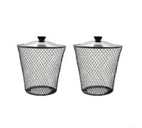 Lot de 2 bacs à compost en métal avec trous d'aération | Pour recycler les déchets de cuisine, design facile d'accès, s'adapte à la terre de jardin, construction en fer