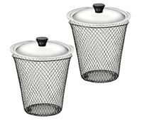 Lot de 2 bacs à compost pour vers en maille métallique | Avec couvercle, bac à vers au sol pour le recyclage des déchets de cuisine et de jardin, approvisionnement en nutriments