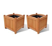Lot de 2 bacs à fleurs en bois 30x30x30cm Ensemble de 2 lits surélevés Bois 30x30x30cm ABHT 4442340