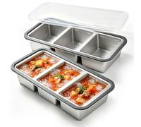 Lot de 2 bacs à glaçons en silicone avec couvercle, sans BPA, empilables, pour soupe, bouillon, sauce, glaçons (3 grilles)