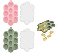 Lot de 2 bacs à glaçons, récipients pour bouillie congelée, bac à glace, moule à glaçons en silicone, moule à glace avec couvercle