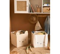 Lot de 2 bacs de rangement animaux gaze de coton lot blanc TU