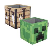 Minecraft Lot de 2 boîtes de rangement en tissu Motif tête de grimpeur