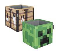 Lot De 2 Bacs De Rangement Pliables Minecraft - Creeper Et Table De Craft Multicolore TU