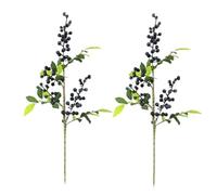 Lot de 2 baies artificielles de 68,6 cm avec tiges pour décoration d'intérieur, jardin, guirlande de mariage, décoration de fête (myrtille)