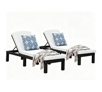Lot de 2 Bain de soleil - Chaise longue - Gris Sparkle - Résine imitation rotin - Dossier réglable - Confort optimal