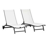 Lot de 2 bain de soleil GENERIQUE L. 165 cm en aluminium H. 102 cm non pliable