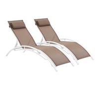 Bain de soleil en aluminium [ ]Beauty[ ] - Phoenix - Taupe - Lot de 2