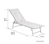 Lot De 2 Bains De Soleil Pliants Sicilia En Textilène Rose - Structure Blanche Rose
