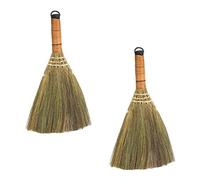 Lot de 2 balais en paille de riz, balai de table, balayette pour voiture, balayette de voiture, balai de nettoyage murale, brosse de table, brosse à main pour bureau, lit, bureau