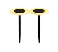 Lot De 2 Balises Solaires À Piquer Led Blanc Chaud Ufo H35cm