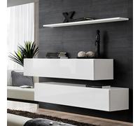 Lot de 2 Bancs Muraux & Étagère Switch SBII 130cm Blanc