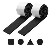 Lot de 2 bandes adhésives en feutre pour meubles - 5 mm d'épaisseur - Bande de protection robuste en feutre noir 5 cm x 1 m - Bande à découper pour pieds de chaise, table et canapé - Protège le bois