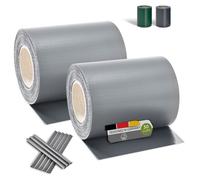Lot de 2 Bandes Brise-Vue PVC Gris Clair 35 m x 19 cm avec 60 Clips - Lames Occultantes pour Clôture Grillage