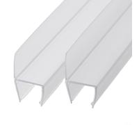 Lot de 2 bandes d'étanchéité transparentes de 50 cm, déflecteur d'eau en caoutchouc pour portes en verre de 6/8/10/12/15 mm, joint de rechange facile à installer (15 mm)
